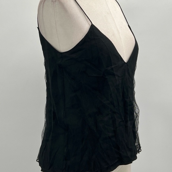 CHLOÉ ~ CHLOÉ LACE BLACK LONG SLEEVE BLOUSE WITH BAND COLLAR FLORAL DETAIL - Picture 13 of 16